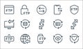 Data transfer line icons. linear set. quality vector line set such as like, smartwatch, ftp, sync, data transfer, transfer, Royalty Free Stock Photo