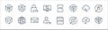 Data transfer line icons. linear set. quality vector line set such as secure, remove, user, synchronize, data transfer, lock, file Royalty Free Stock Photo