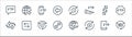 Data transfer line icons. linear set. quality vector line set such as synchronization, add, transfer, transfer, smartwatch, queue