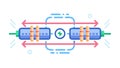 Data transfer lines for digital communication and network. vector design Generative AI Royalty Free Stock Photo