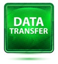 Data Transfer Neon Light Green Square Button