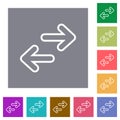 Data transfer outline square flat icons Royalty Free Stock Photo