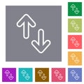 Data transfer outline square flat icons Royalty Free Stock Photo
