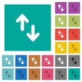 Data transfer solid square flat multi colored icons