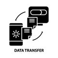 data transfer symbol icon, black vector sign with editable strokes, concept illustration Royalty Free Stock Photo