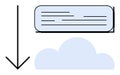 Data Transfer to Cloud Storage Represented by Arrow, Text Box, and Cloud Shape Royalty Free Stock Photo