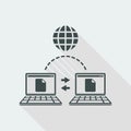 Data transfer on web - Flat minimal icon Royalty Free Stock Photo