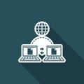 Data transfer on web - Flat minimal icon Royalty Free Stock Photo