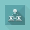 Data transfer on web - Flat minimal icon Royalty Free Stock Photo