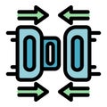 Data transfering with arrows pointing to microchip processor icon