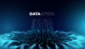 Data tree vector background. Big data technology. Database branch information. Futuristic code flow