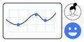Data Trends and User Feedback with happy Face and User Avatar Icons Royalty Free Stock Photo