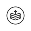 Upload Data Stack Icon: Circular Graphic Design Element Royalty Free Stock Photo
