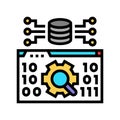 data validation database color icon vector illustration