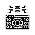 data validation database glyph icon vector illustration