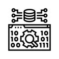 data validation database line icon vector illustration