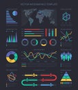 Data visualisation charts and diagrams, demographics infographics elements for marketing presentation