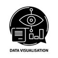 data visualisation icon, black vector sign with editable strokes, concept illustration