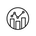 Data visualisation icon linear vector graphics sign Royalty Free Stock Photo