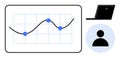 Data Analysis Concept with Graph, Laptop, and User Profile Icon Royalty Free Stock Photo