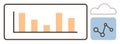 Data Visualization with Bar Chart and Cloud-Based Analytics Icon Royalty Free Stock Photo