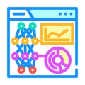 data visualization chart deep learning color icon vector illustration