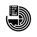 data visualization chart deep learning glyph icon vector illustration