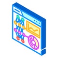 data visualization chart deep learning isometric icon vector illustration