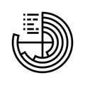 data visualization chart deep learning line icon vector illustration