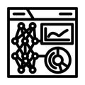 data visualization chart deep learning line icon vector illustration