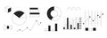 Data visualization charts black and white 2D line objects set