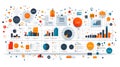 Data visualization with charts and graphs statistics Royalty Free Stock Photo