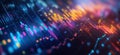 Data visualization, colorful graphs, financial analysis, digital technology