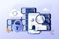 Data visualization concept, big data, vector illustration. Machine learning algorithm. Analysis information, data Royalty Free Stock Photo