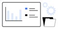 Data Visualization Dashboard with Bar Chart, List, Folder, and Gear Elements Royalty Free Stock Photo