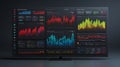 Data visualization dashboard with charts and graphs for business intelligence analysis system ui display Royalty Free Stock Photo