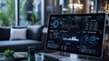Data visualization dashboard displaying analytics insights in modern office setting informative digital workspace high-tech Royalty Free Stock Photo