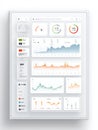 Data Visualization Dashboard Displaying Analytics With Various Graphs and Metrics in a Clean Layout for Easy Royalty Free Stock Photo