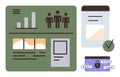 Data Visualization Dashboard with Security Elements and User Interface Components Royalty Free Stock Photo