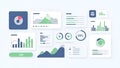 Data Visualization Dashboard UI Charts, Graphs, Infographics Royalty Free Stock Photo
