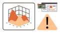 Data Visualization with Error Warnings and Alert Symbols for Risk Assessment and Monitoring Royalty Free Stock Photo