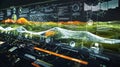 Data visualization event digital landscape infographic technology environment abstract viewpoint innovation concept