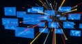 Data Visualization Futuristic Digital Interface with Graphs and Arrows Royalty Free Stock Photo
