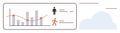 Data Visualization with Graph, Human Figures, and Cloud Highlighting Statistical Trends Royalty Free Stock Photo
