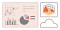 Data Visualization with Graphs, Pie Chart, Bar Chart, and 3D Analytics in a Modern Dashboard Design Royalty Free Stock Photo