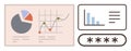Data Visualization with Graphs, Pie Charts, and Secured Access Panel for Analytics Royalty Free Stock Photo