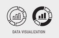 Data visualization icon on white background. Vector illustration. Royalty Free Stock Photo