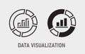 Data visualization icon on white background. Vector illustration. Royalty Free Stock Photo