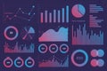 Data visualization infographic showing charts graphs and analytics with gradient colors Royalty Free Stock Photo