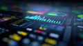 Data visualization interface displaying charts and graphs with bright colors Royalty Free Stock Photo